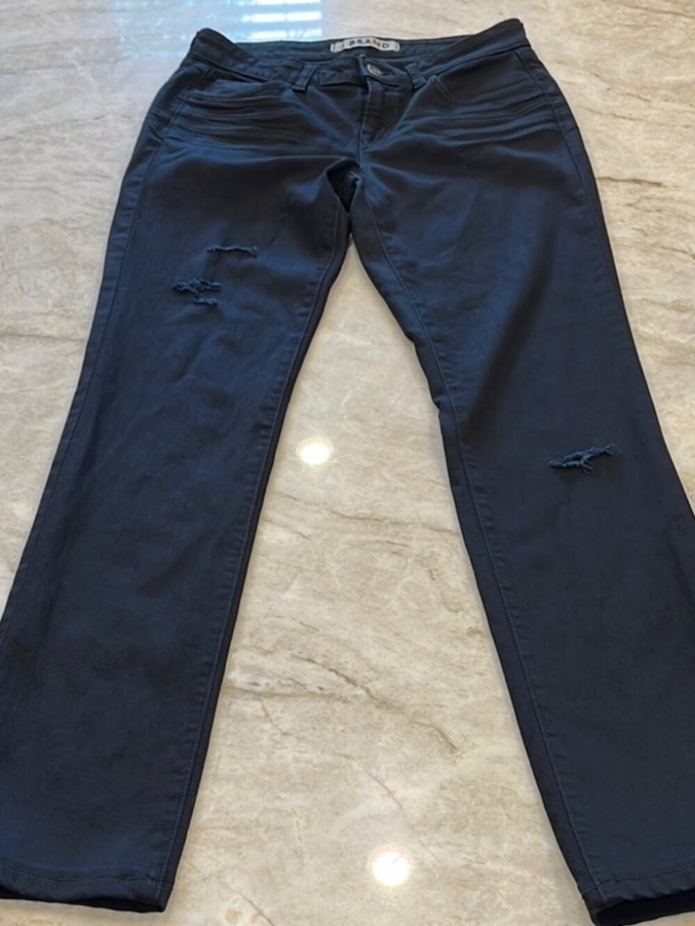 J Brand Curvy Fit Cigarette Leg Jeans (Distressed) | Shadow Black | 29 Waist